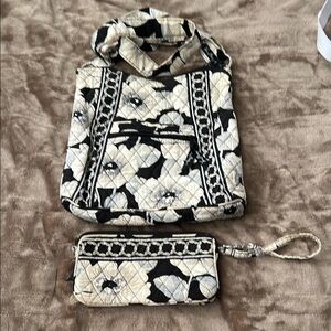 Vera Bradley Black and Cream Geometric Tote Set